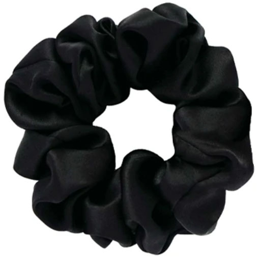 

100% Mulberry Silk Scrunchie - Medium - Midnight Black